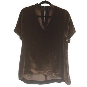 MADEWELL Velvet V-Neck Choker-Style Top
